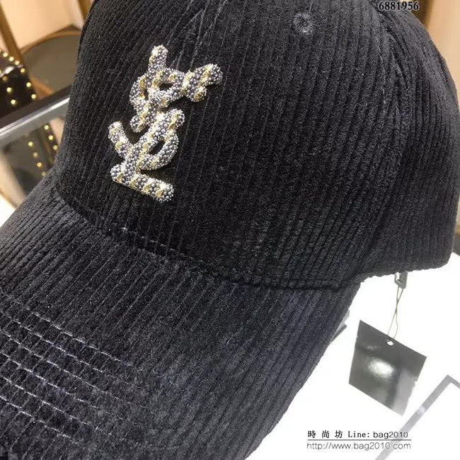 YSL聖羅蘭 跑量款 2018秋冬新款棒球帽 燈芯絨鴨舌帽 6881956 LLWJ6770